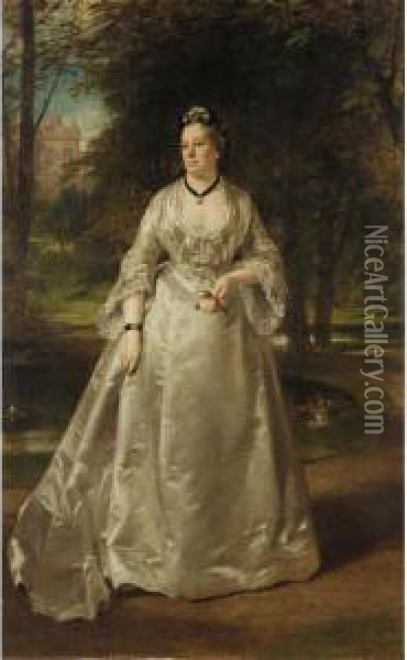 Portrait Of Lady Watts Oil Painting - Daniel Macnee