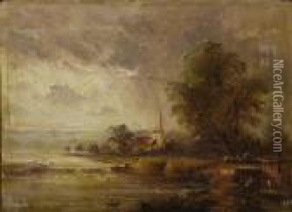 View Of A Cathedral Oil Painting - John Constable