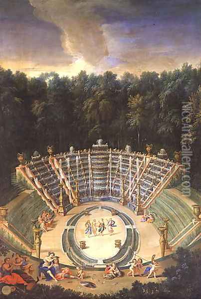 View of the Salle de Bal with a Performance of 'Rinaldo and Armida', 1688 Oil Painting - Jean II Cotelle