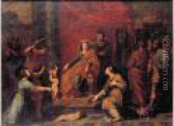 Le Jugement De Salomon Oil Painting - Giacinto Gimignani