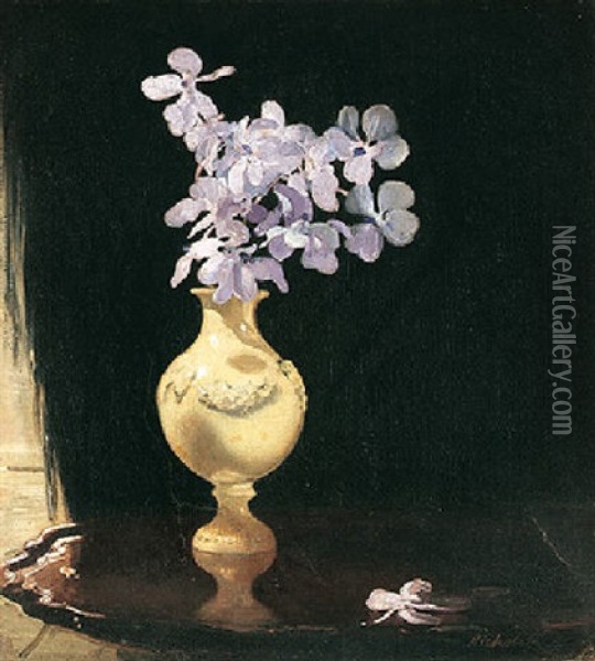 Mauve Orchirds Oil Painting - William Nicholson