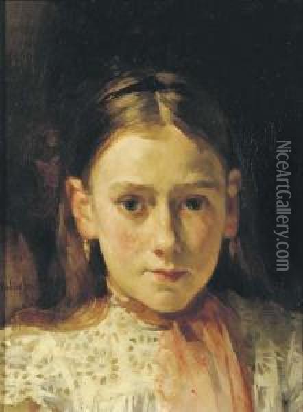 Portrait Of A Girl, Said To Be The Artist's Sister Oil Painting - Hobbe Smith