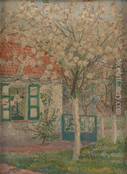 Cerisier En Fleurs Oil Painting - Anna de Weert