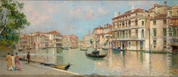 Canal De Venecia Oil Painting - Antonio Maria de Reyna Manescau