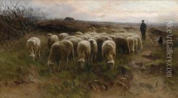 Return Of The Flock Oil Painting - Francois Pieter ter Meulen
