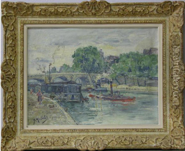 Paris, Le Pont-marie Oil Painting - Gustave Madelain
