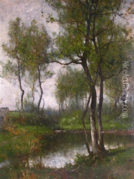 Woodland Brook Oil Painting - John Francis Murphy