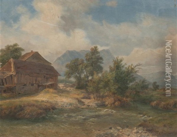 Luzern Oil Painting - Xaver Schwegler