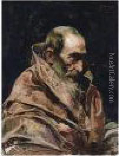 Aldeano Castellano (castillian Peasant) Oil Painting - Casto Plasencia