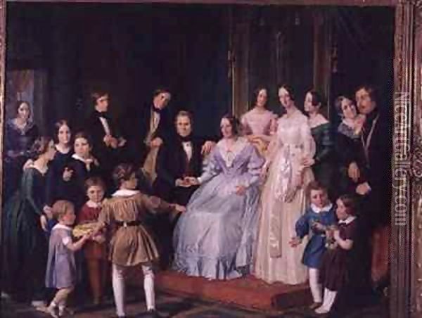 The Neuss Family Oil Painting - Johann Baptist Joseph Bastine