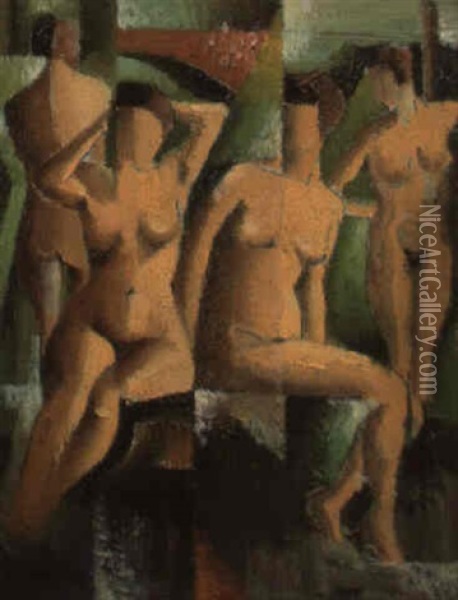 Femmes Nues Assises Oil Painting - Pierre Hode