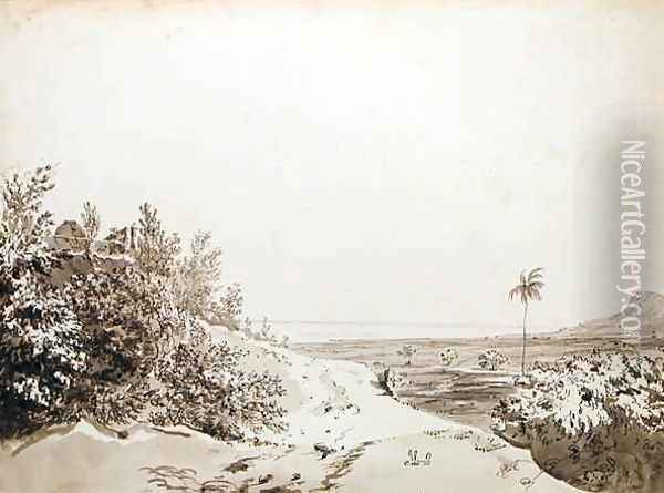 View from the Pass of Sakrigali Looking East Towards Bengal Oil Painting - William Hodges