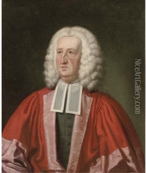 Portrait Of Dr William King (1663-1712), Bust-length, In Robes Oil Painting - John Smibert