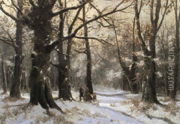 Heimkehr Durch Den Winterwald Oil Painting - Adolf Kaufmann