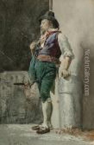 Portrait Of A Pipe-smoker; Portrait Of A Loom Spinner Oil Painting - Pio Joris