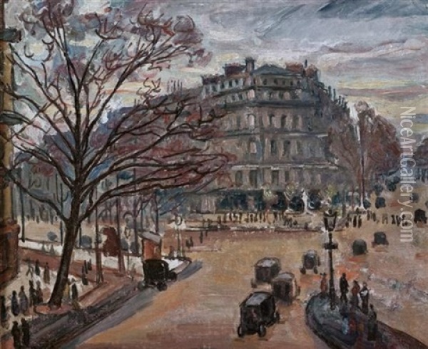 Le Carrefour Villiers, Paris Oil Painting - Jean Peske