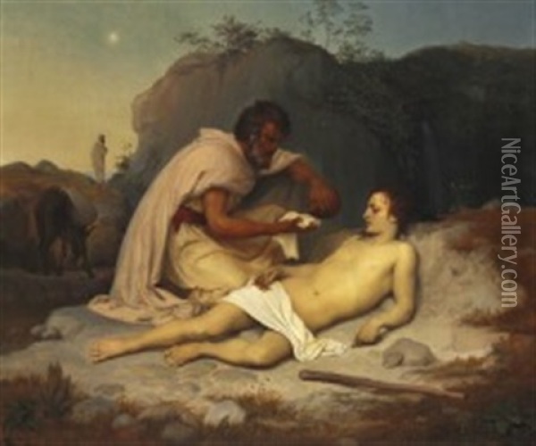 The Good Samaritan Oil Painting - Lorenz Frolich