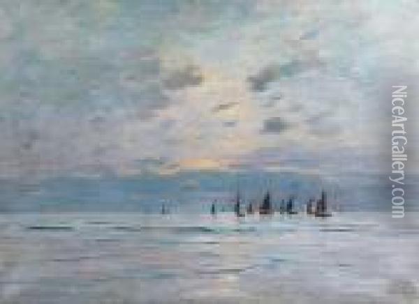 Voiliers Sur La Mer Sur Oil Painting - Fernand Marie Eugene Legout-Gerard