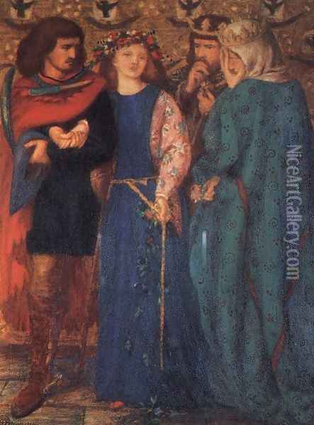 The First Madness Of Ophelia Oil Painting - Dante Gabriel Rossetti
