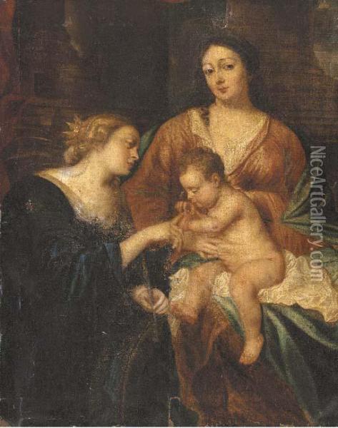 The Mystic Marriage Of Saint Catherine Of Alexandria Oil Painting - Sir Anthony Van Dyck
