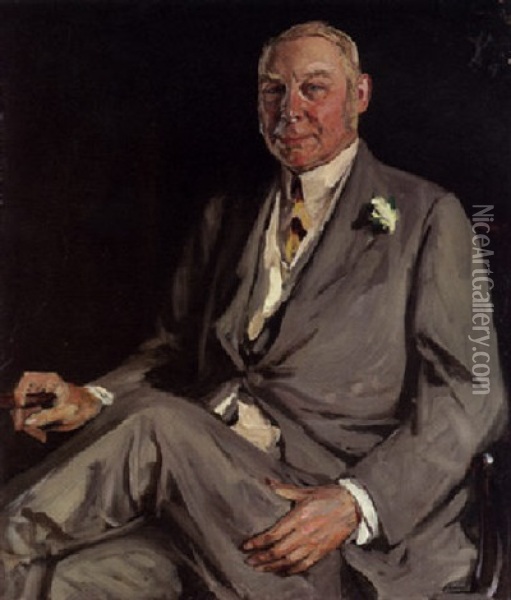 Portrait Of Hugh Cecil Lowther, The Fifth Earl Of Lonsdale, K.g. Oil Painting - John Lavery