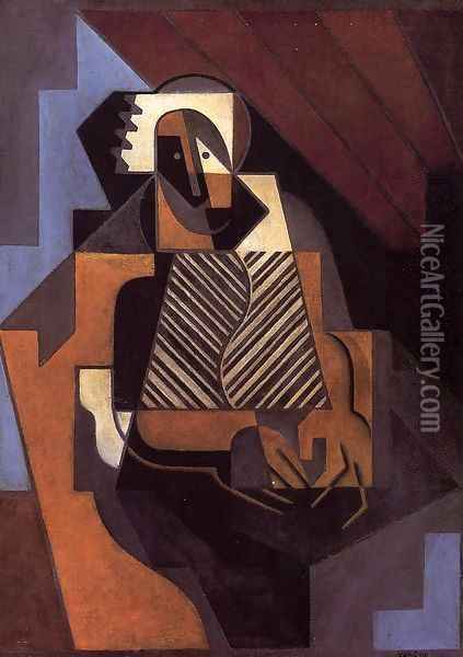 Seated Peasant Woman 1918 Oil Painting - Juan Gris