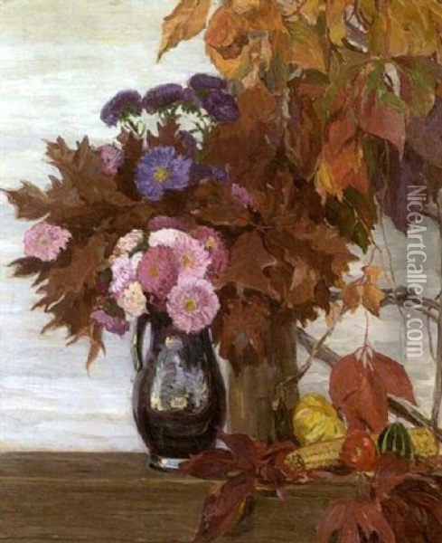 Herbststraus Oil Painting - Robert Weise