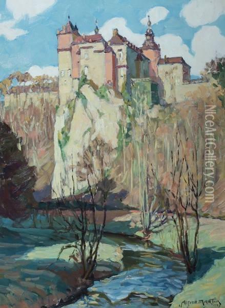 Le Chateau De Modave Oil Painting - Alfred Martin