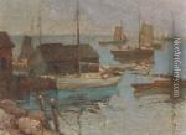 Fishing Boats, Camden, Maine; Also An Etching Oil Painting - Paul King