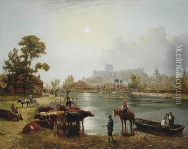 Windsor Castle Oil Painting - Edmund Bristow