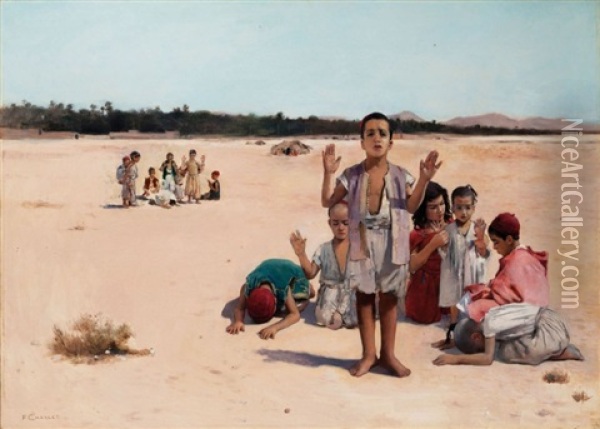 Priere Au Desert Oil Painting - Frantz Charlet