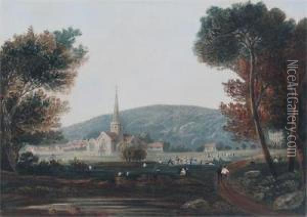 A View Of Godalming Surrey Oil Painting - William Fleetwood Varley