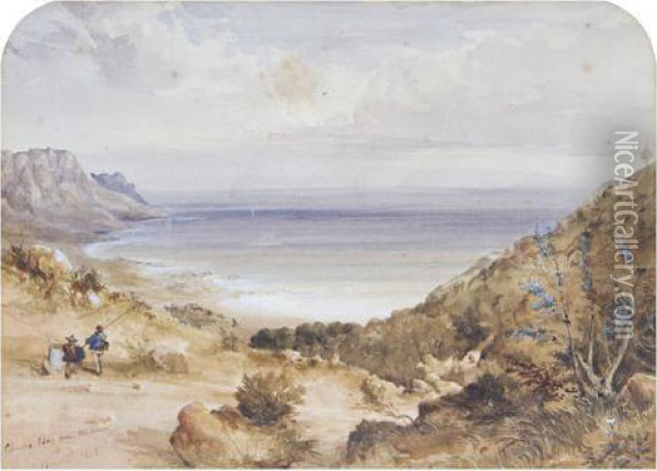 Camps Bay From The Kloof Oil Painting - Thomas William Bowler