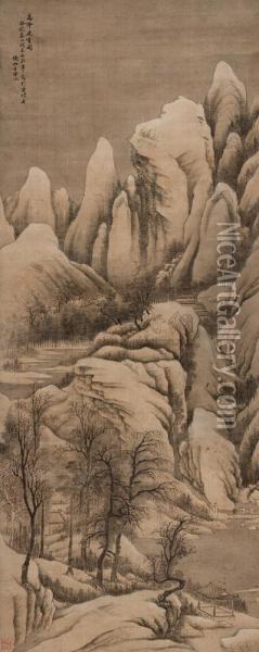 Snowy Mountain Oil Painting - Gao Jian