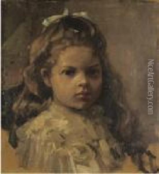 Portrait Of Vera Ivanovna Tolstaia Oil Painting - Ilya Efimovich Efimovich Repin