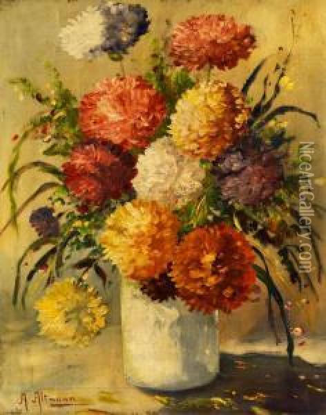 Blumenstrauss In Vase Oil Painting - Alexander Altmann