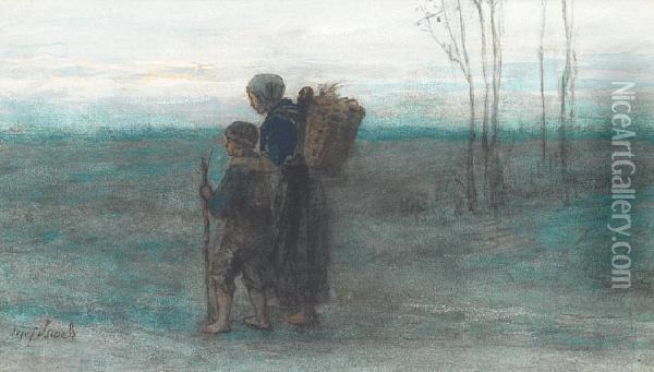 Returning Home Oil Painting - Josef Isaels