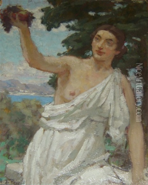 Pomone Nymphe Mediterraneenne Oil Painting - Rene Francois Xavier Prinet
