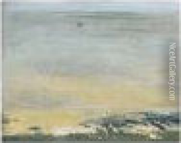 Shingle And Sea, Rottingdean Oil Painting - William Nicholson
