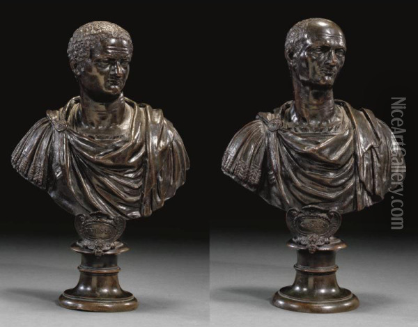 Julius Caesar And Vespasian Oil Painting - Fra Guglielmo Della Porta