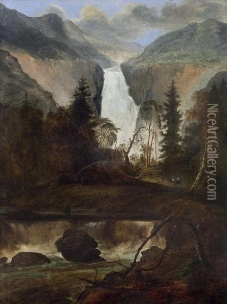 The Waterfall At Rjukan Oil Painting - Peder Balke