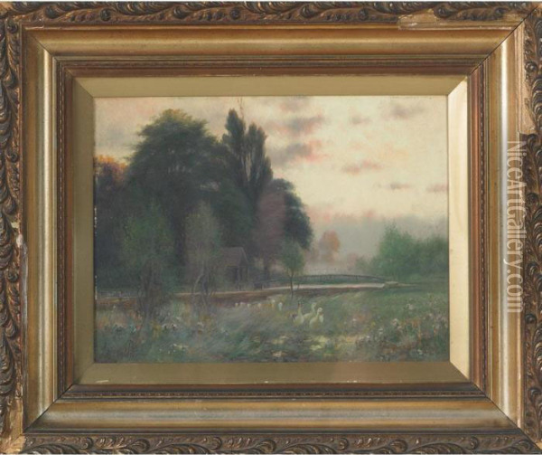On The Colne, West Drayton Oil Painting - Sidney Pike
