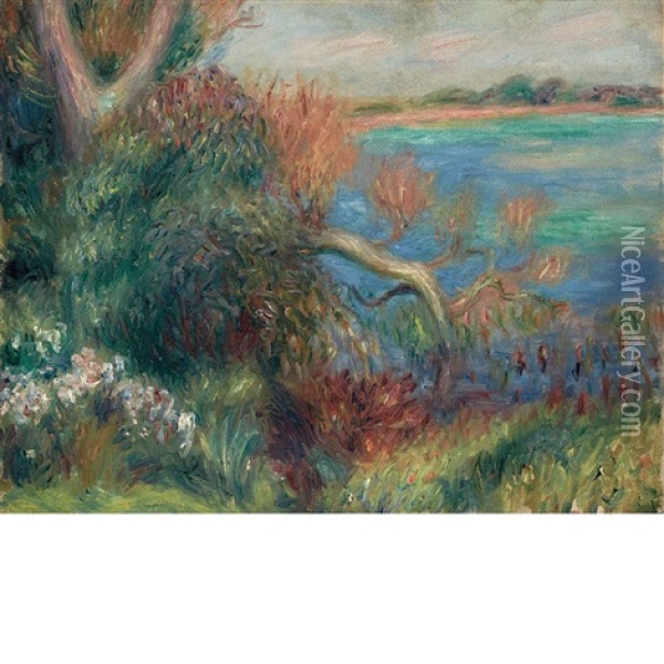River Bank Oil Painting - William Glackens
