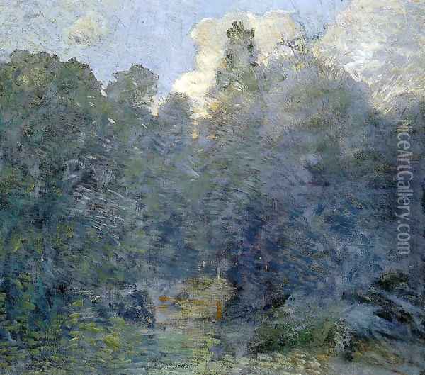 Landscape with Stone Wall, Windham Oil Painting - Julian Alden Weir