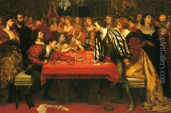 A Venetian Gaming-House in the Sixteenth Century Oil Painting - Valentine Cameron Prinsep