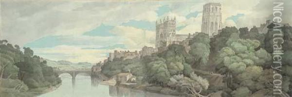 Durham Cathedral Oil Painting - Francis Towne