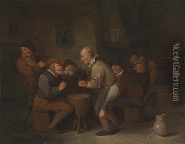 Bauerliche Wirtshausszene Oil Painting - Egbert van Heemskerck the Elder