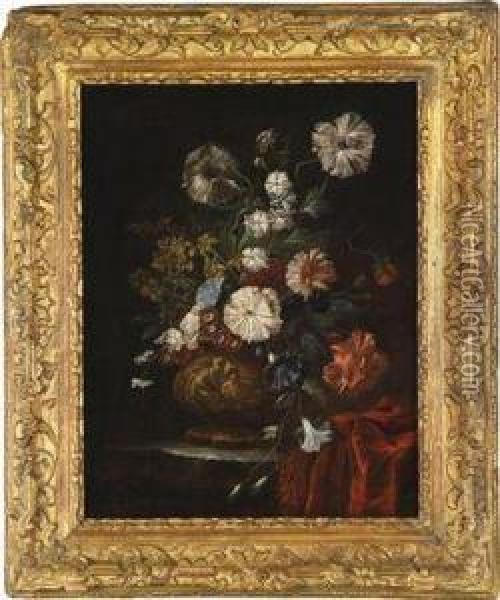 Floral Still Life Oil Painting - Karel Van Vogelaer, Carlo Dei Fiori