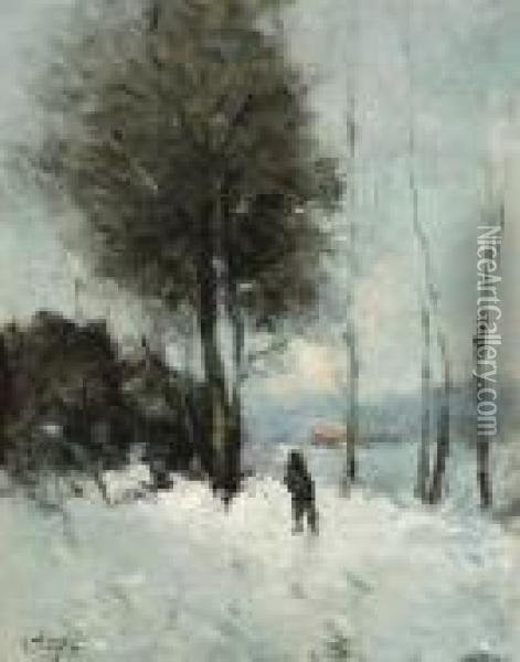 Chemin Dans La Neige Oil Painting - Guillaume Vogels