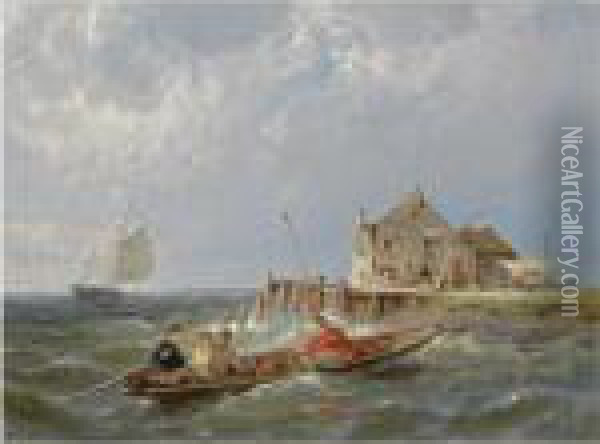 Fishermen Off Durgerdam Oil Painting - Pieter Cornelis Dommershuijzen